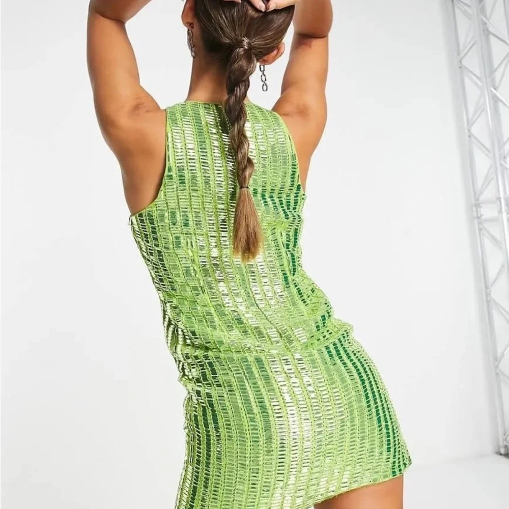 River Island Lime Green Sequin Dress - Picture 8 of 9